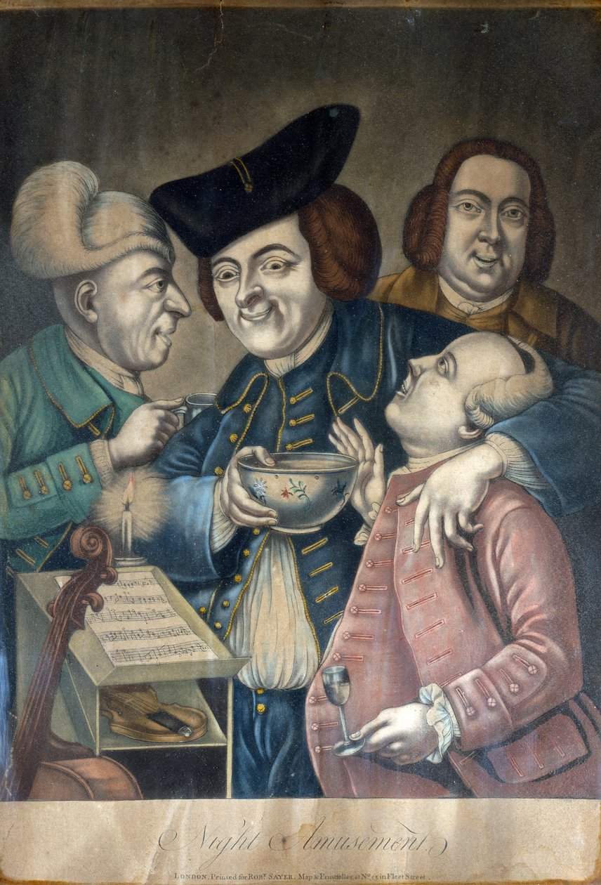 Night Amusements, n. 1770 (käsinvärinen mezzotint) tekijältä English School