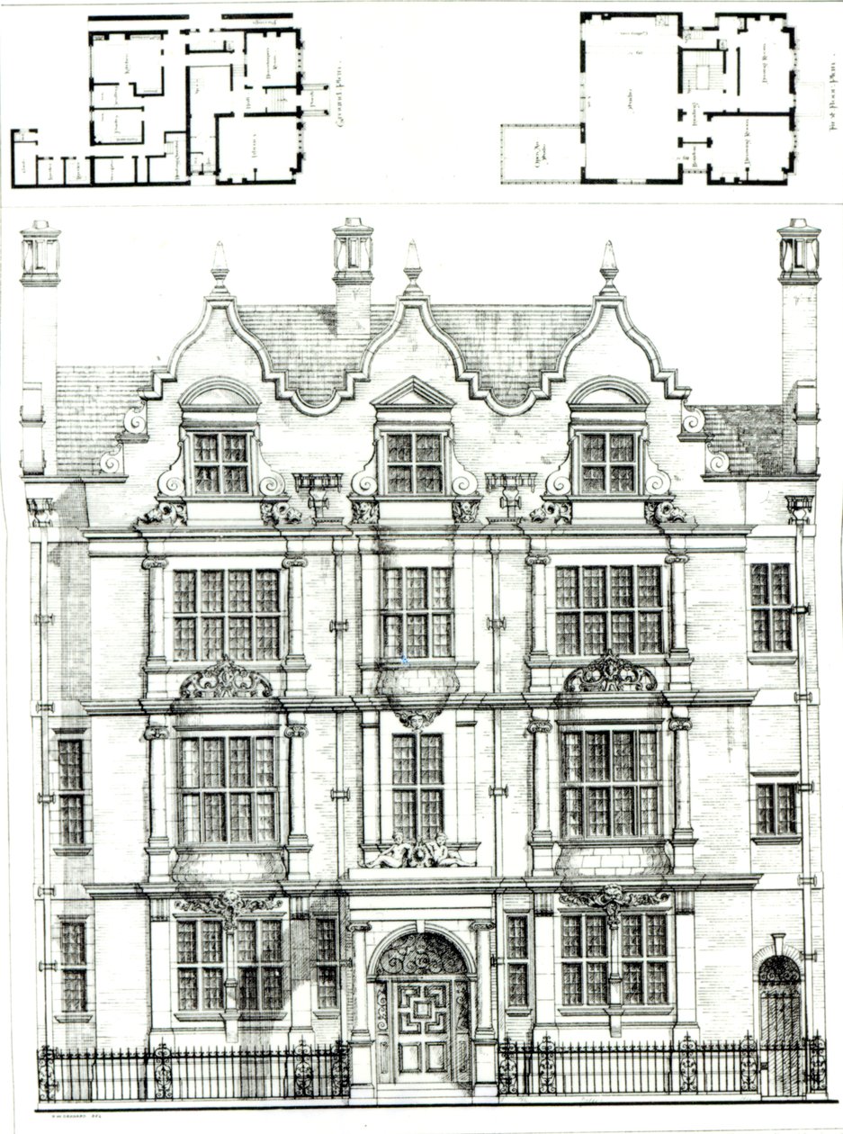 No.70 Ennismore Gardens, South Kensington, The Building News, 23. heinäkuuta 1886 tekijältä English School