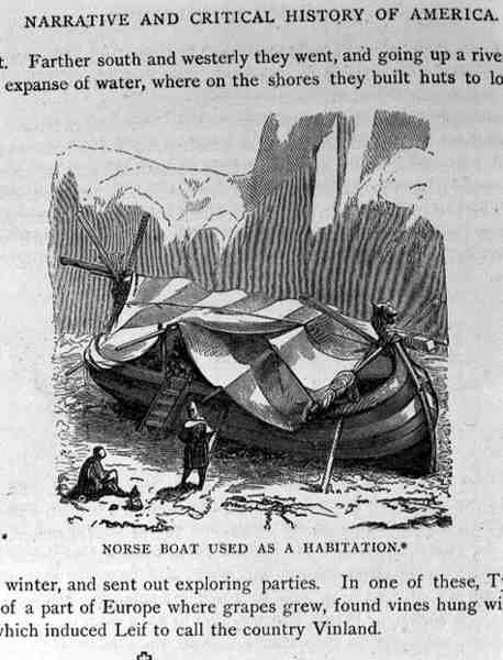 Asuntona käytetty norjalainen vene, Amerikan Narrative and Critical History, pub. vuonna 1889 tekijältä English School