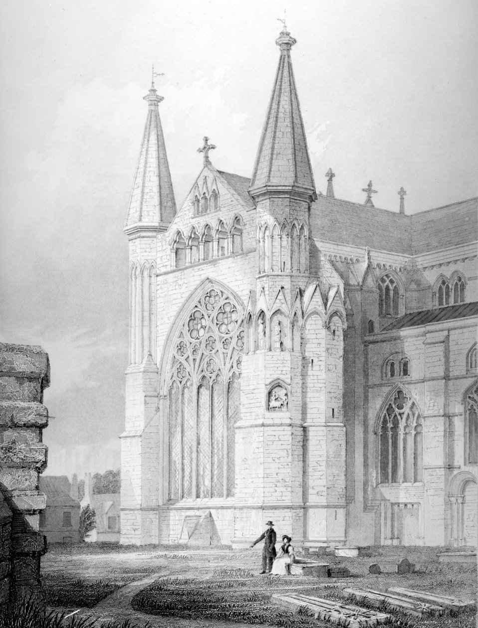 Durhamin katedraalin pohjoispää, 1843 tekijältä English School