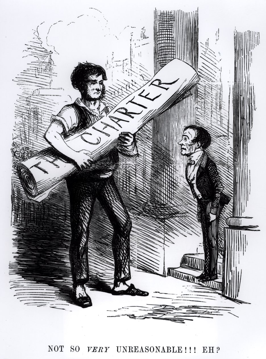 "Not So Very Unreasonable, Eh", sarjakuva Punch Magazinesta, 1848 (kaiverrus) (bw-kuva) tekijältä English School