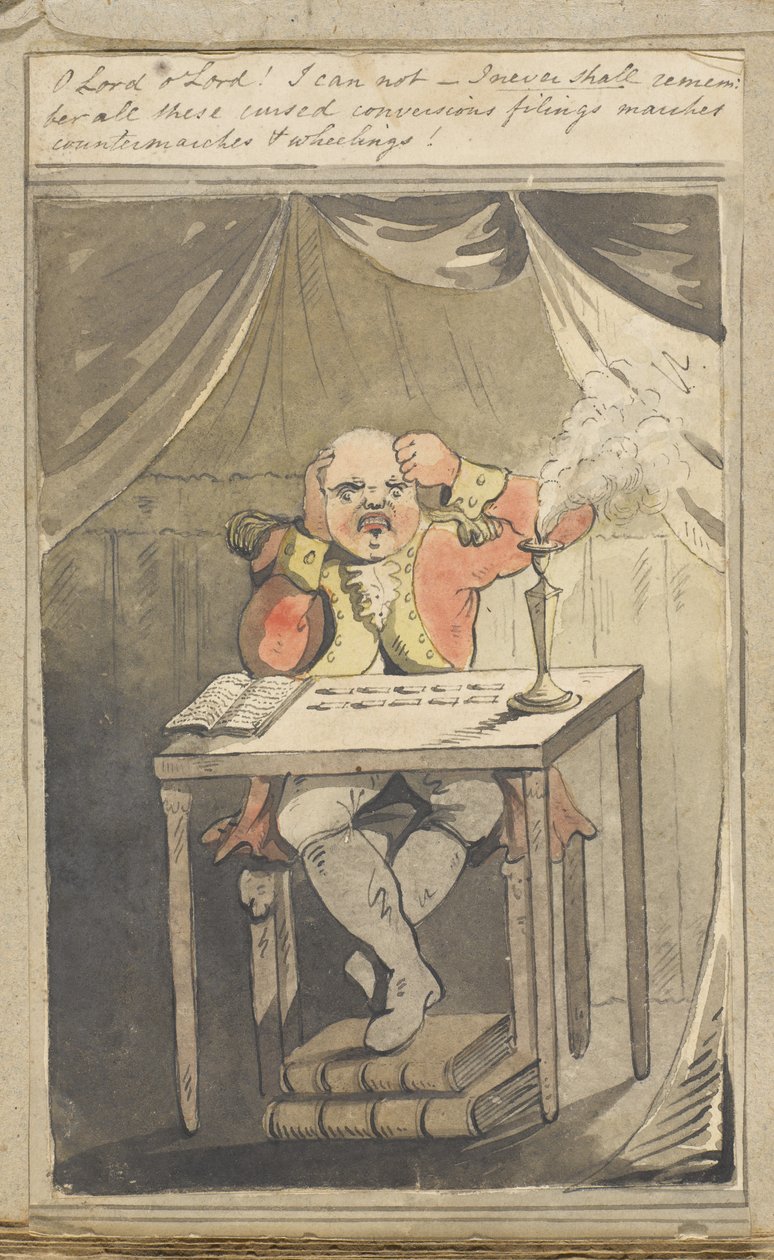 Oi Herra oi Herra! En voi – en tule koskaan muistamaan kaikkia näitä kirottuja kääntymyksiä, viiltoja, marsseja, vastamarsseja ja pyöräilyjä! 1796 tekijältä English School