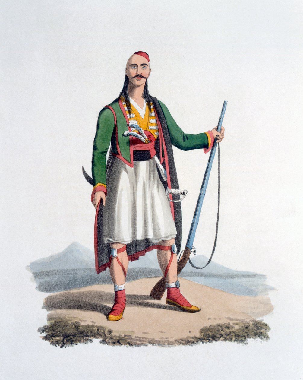 Spahien upseeri, 1818 (värillinen akvatinta) tekijältä English School