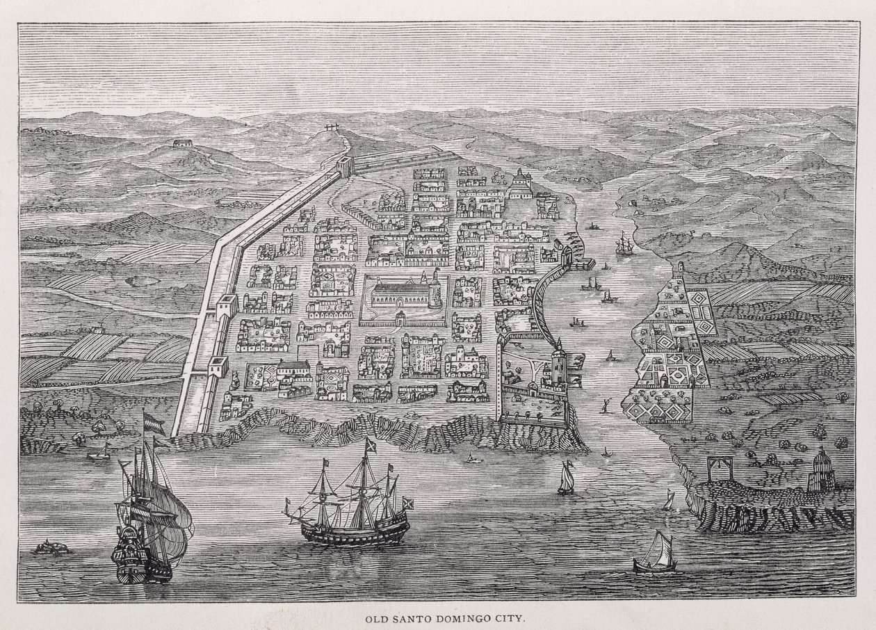 Vanha Santo Domingo City Draken tutkimusmatkan aikana Samuel Hazardin pubista "Santo Domingon menneisyys ja nykyisyys". 1873 tekijältä English School