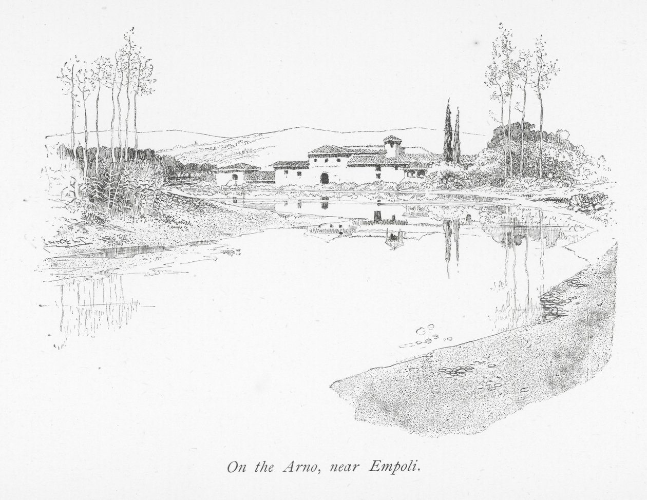 Arnolla, lähellä Empolia (litografia) tekijältä English School