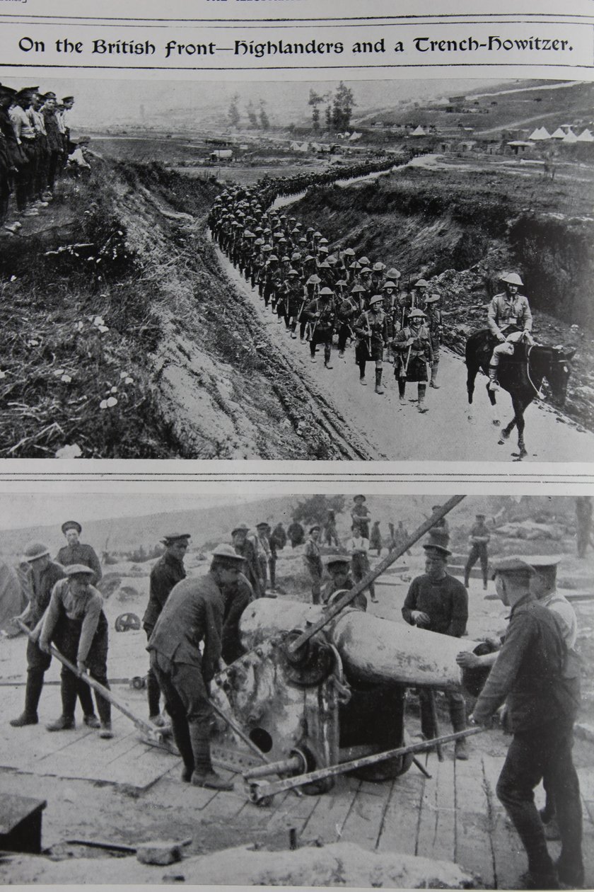 Brittirintamalla - Highlanders ja hauvatsahaupitsi, 1914-18 tekijältä English School