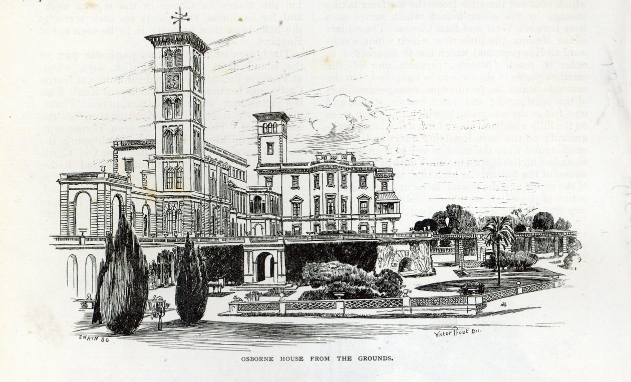 Osborne House from the Grounds, Leisure Hour, 1888 tekijältä English School