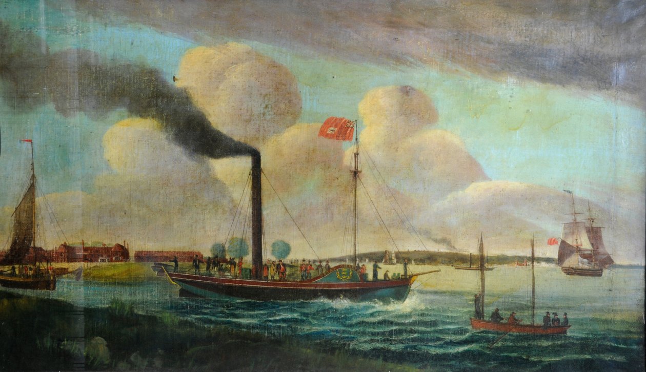 P.S. Royal Charter Bartonin rannalla, noin 1850 (öljy kankaalle). tekijältä English School