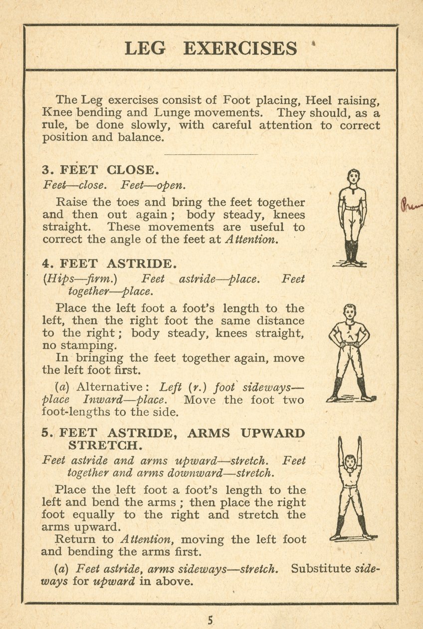 Sivu ruotsalaisesta Drill Illustrated -lehdestä, noin 1920 (litografia). tekijältä English School