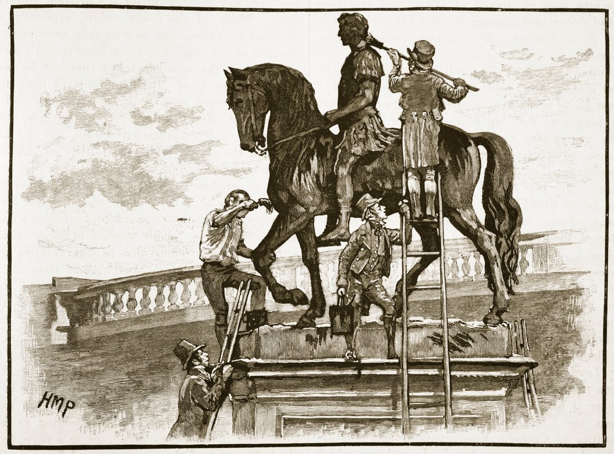Maalaus King William Black, Dublin, 1822, kuvitus Cassells Illustrated History of Englandista (seepiakuva) tekijältä English School