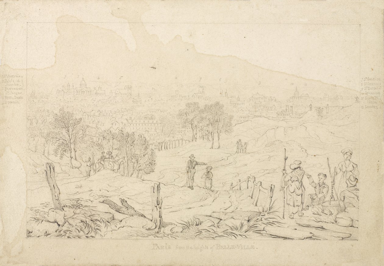 Pariisi Belle Villen kukkuloilta, 1815 tekijältä English School