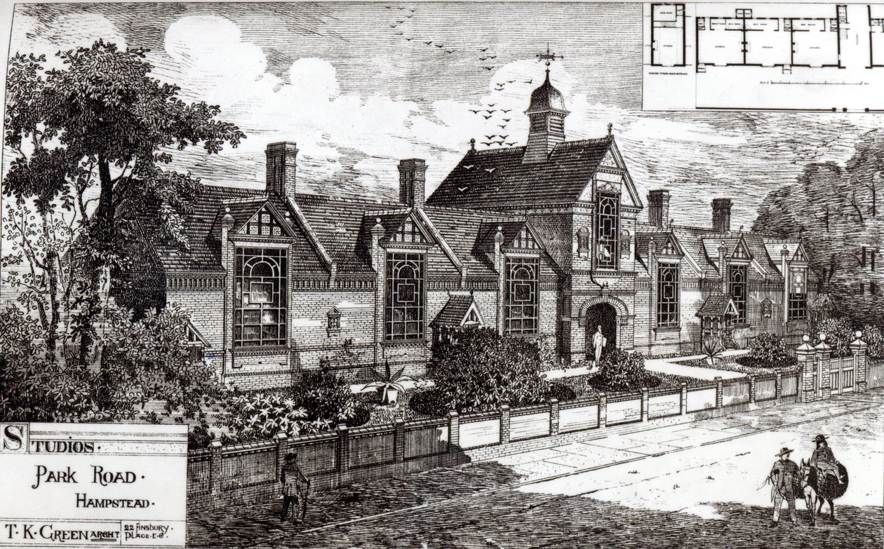 Park Road, Hampstead, Building News, 3. syyskuuta 1880 tekijältä English School
