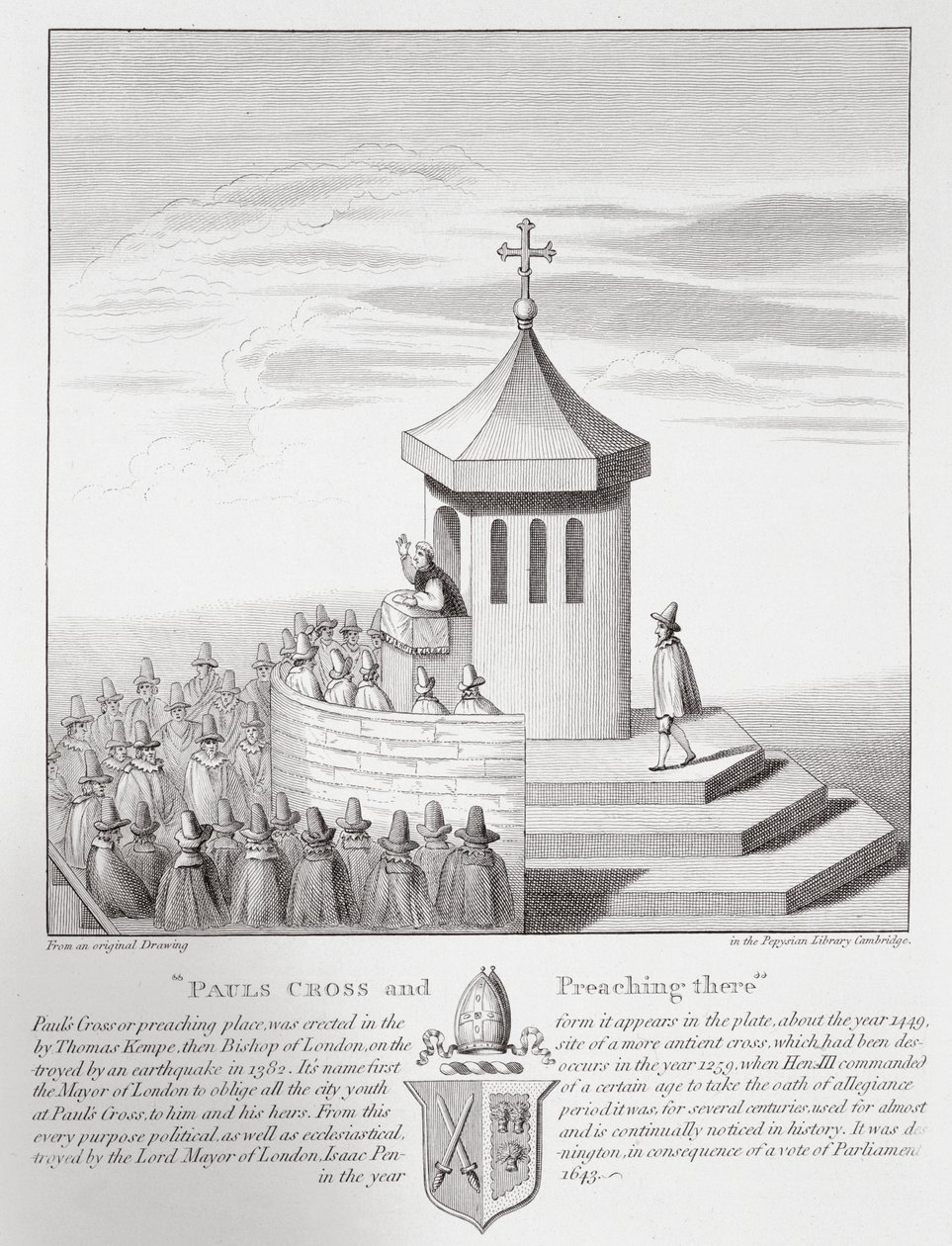 Paavalin risti ja saarnaaminen siellä, 1809 tekijältä English School