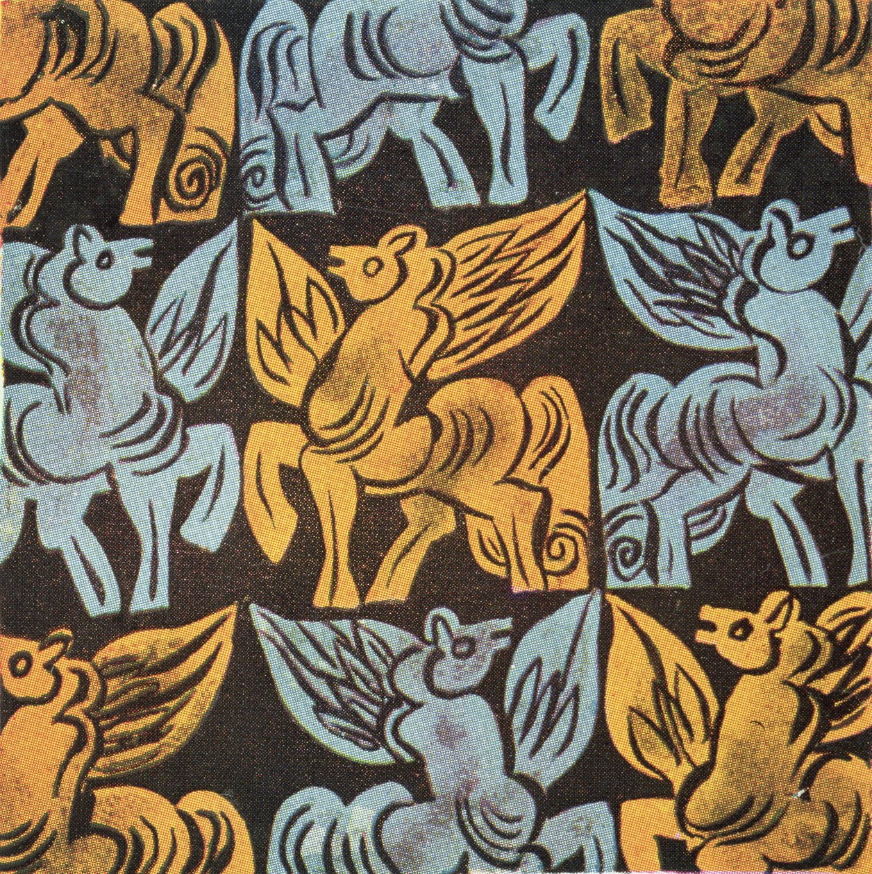 Pegasus-suunnittelu, mahdollisesti Arts and Crafts Movement (muste paperille) tekijältä English School