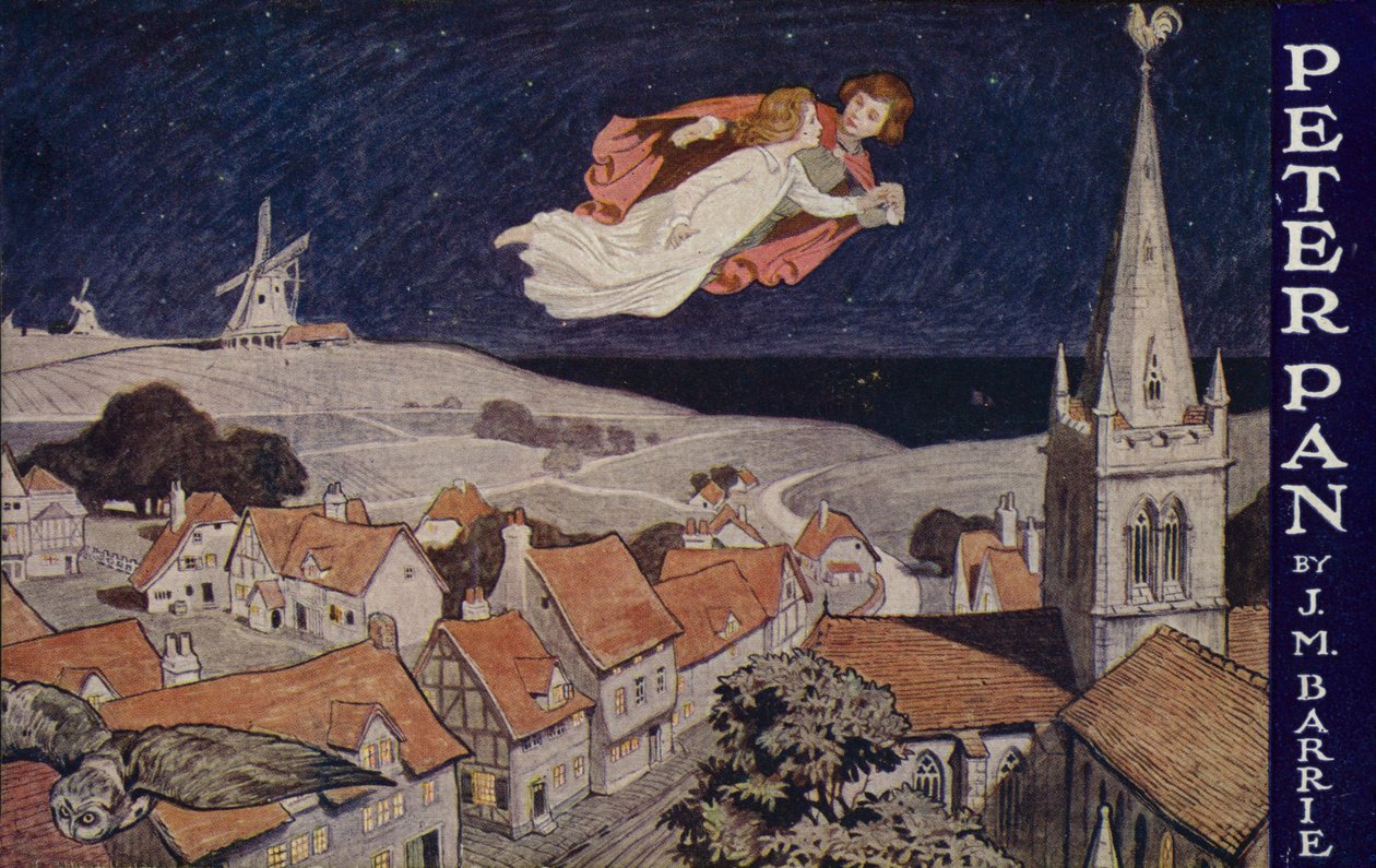 Peter Pan, kirjoittanut J. M. Barrie (värilitografia) tekijältä English School