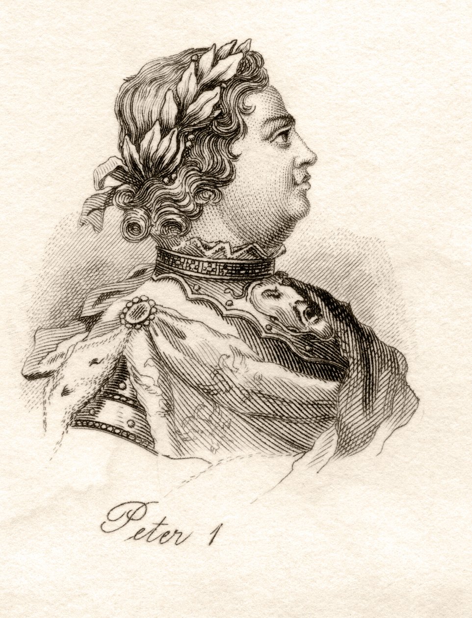 Pietari Suuri, Crabbin historiallisesta sanakirjasta, julkaistu 1825. tekijältä English School