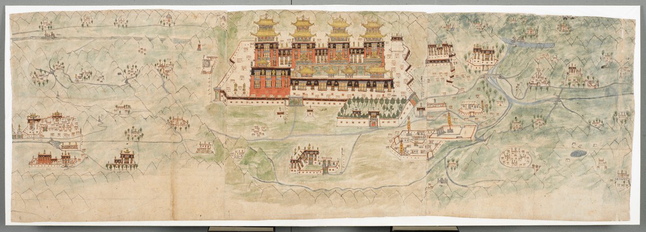 Mapa fotogràfic del Tibet central en 7 seccions finès tekijältä English School