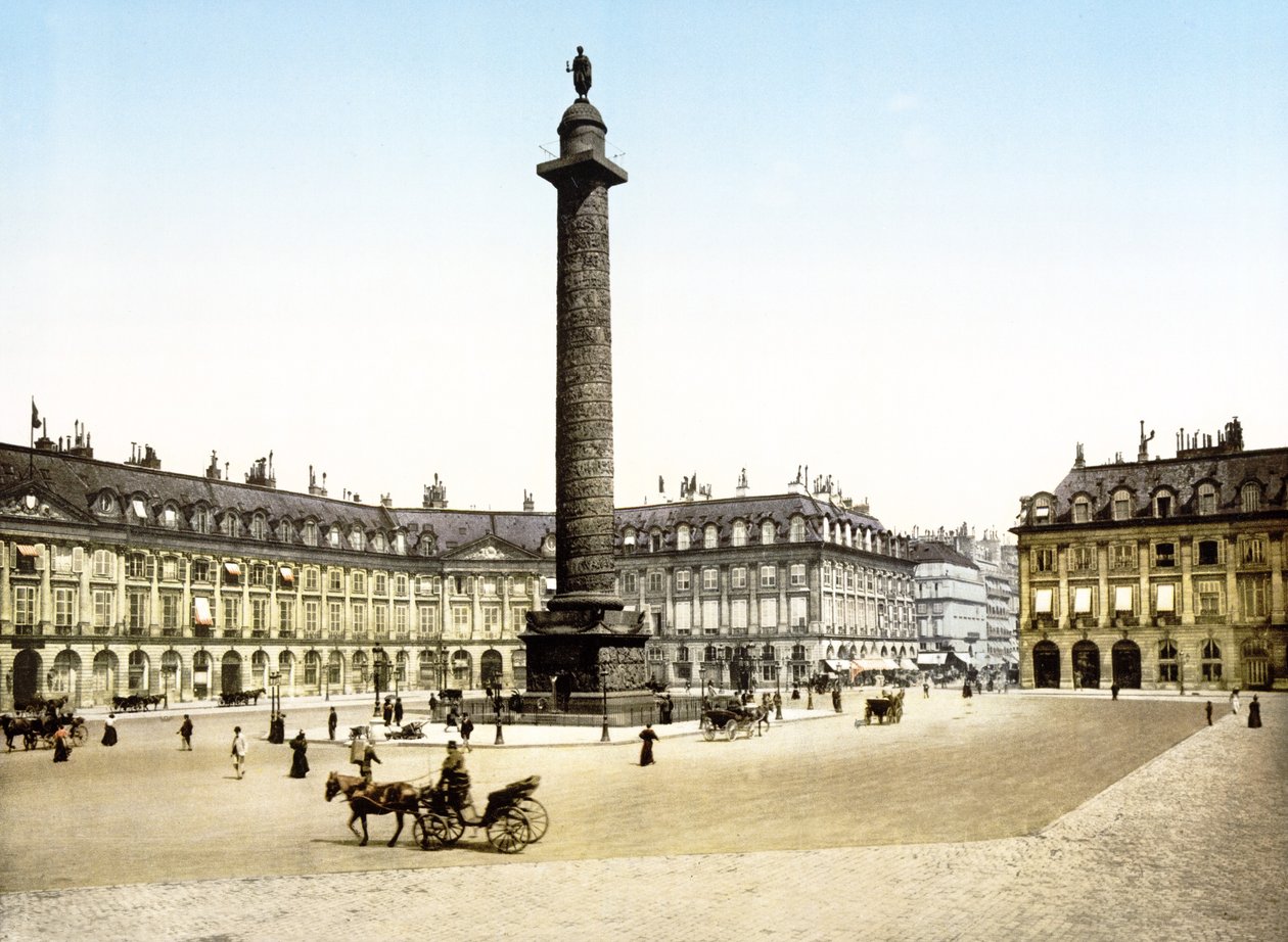 Place de la Colonne Vendome, Pariisi (käsin värjätty valokuva) tekijältä English School