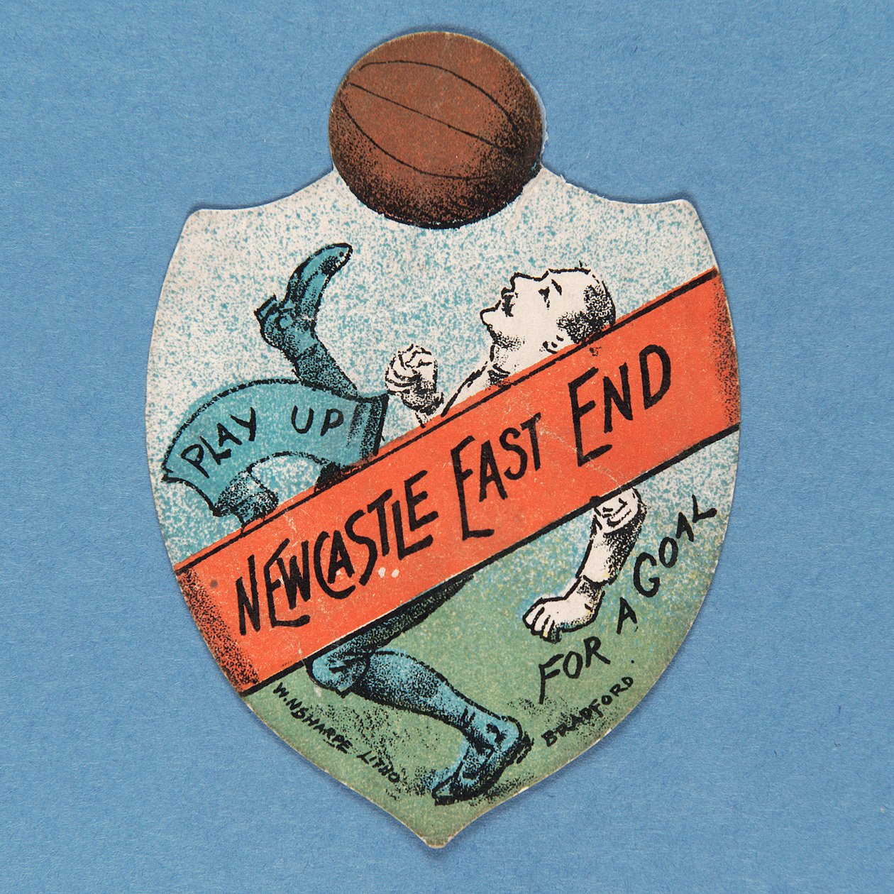Play Up Newcastle East End For A Goal, Bainesin kilven muotoinen kortti, 1880-89 tekijältä English School