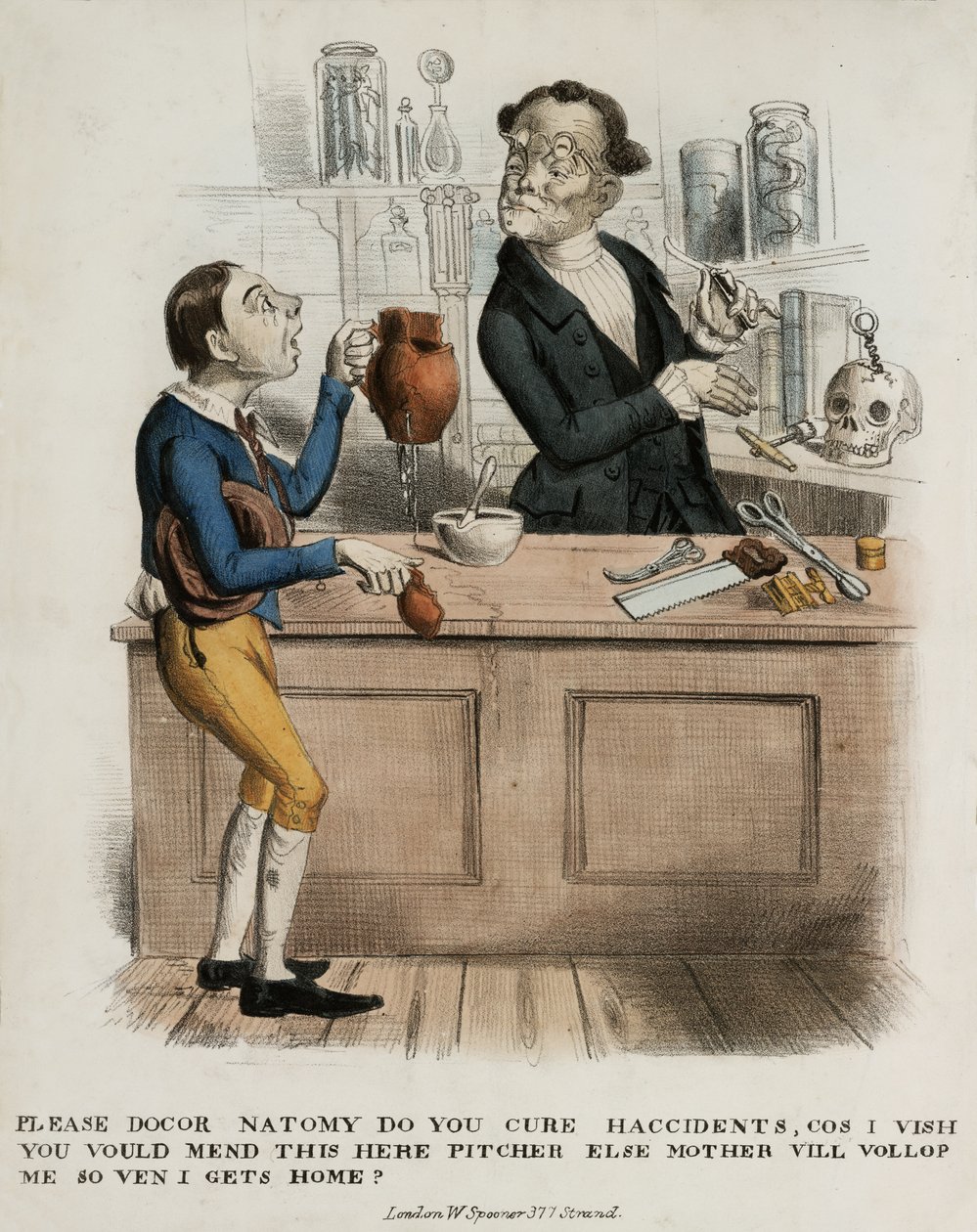 Ole hyvä, tohtori anatomia, parannatko onnettomuuksia..., 1830-39 tekijältä English School