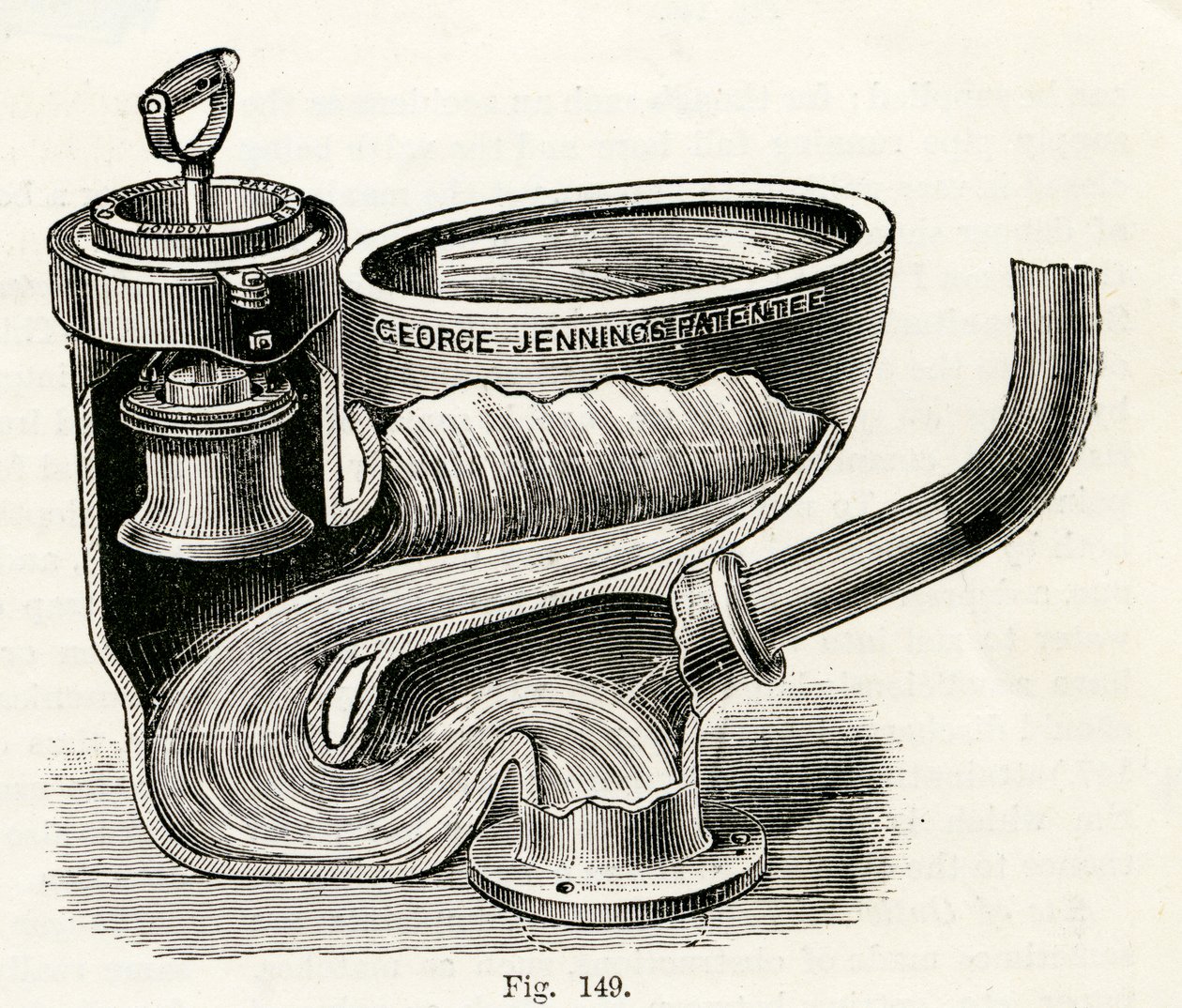 Upotusventtiilikaappi, kahva nostettuna, 1870 tekijältä English School