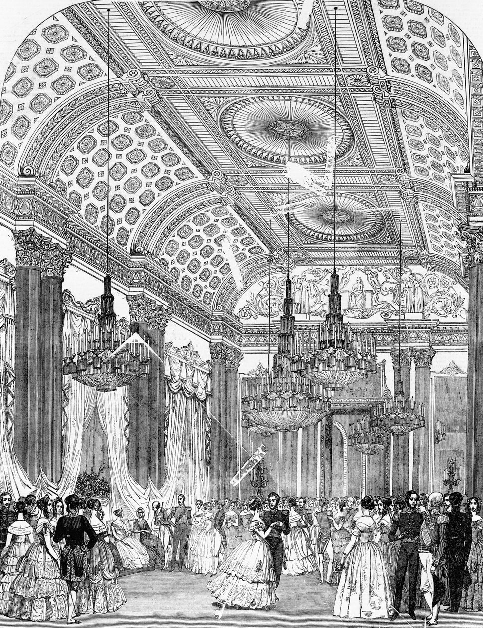 Polkatanssi valtion ballissa Buckinghamin palatsissa, 1848 tekijältä English School