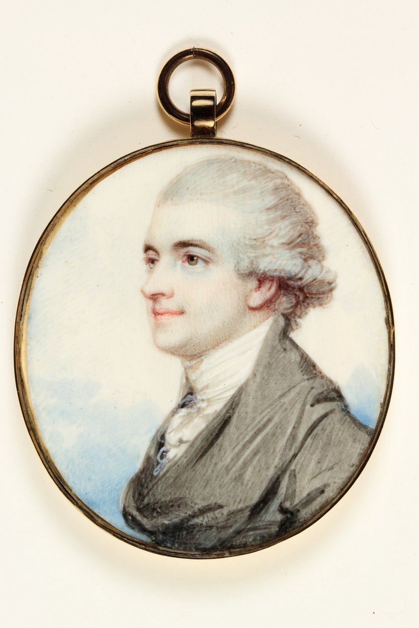 Lord Edward Charles Cavendish Bentinckin muotokuva (akvarelli norsunluulla) tekijältä English School