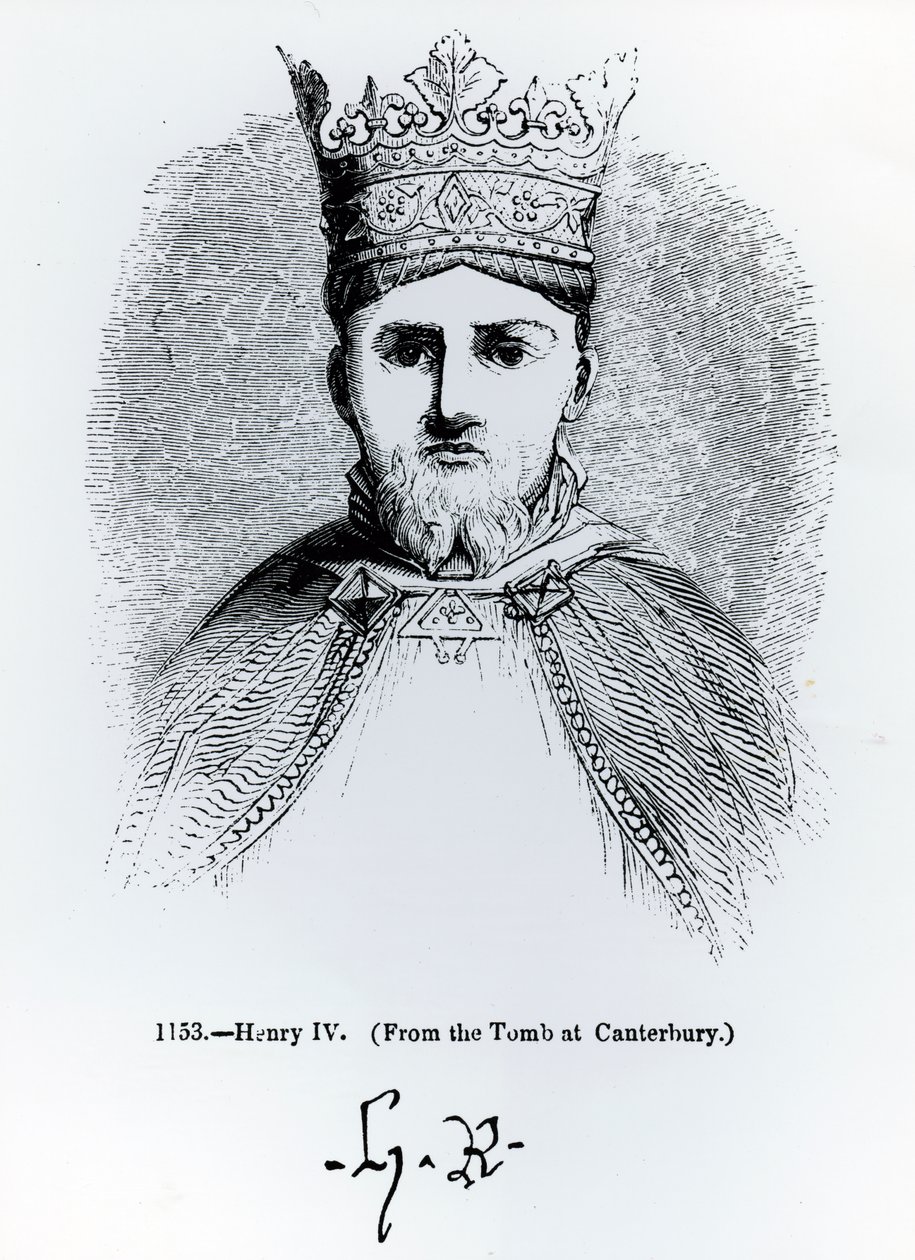 Henrik IV:n muotokuva ja allekirjoitus (1366-1413) tekijältä English School