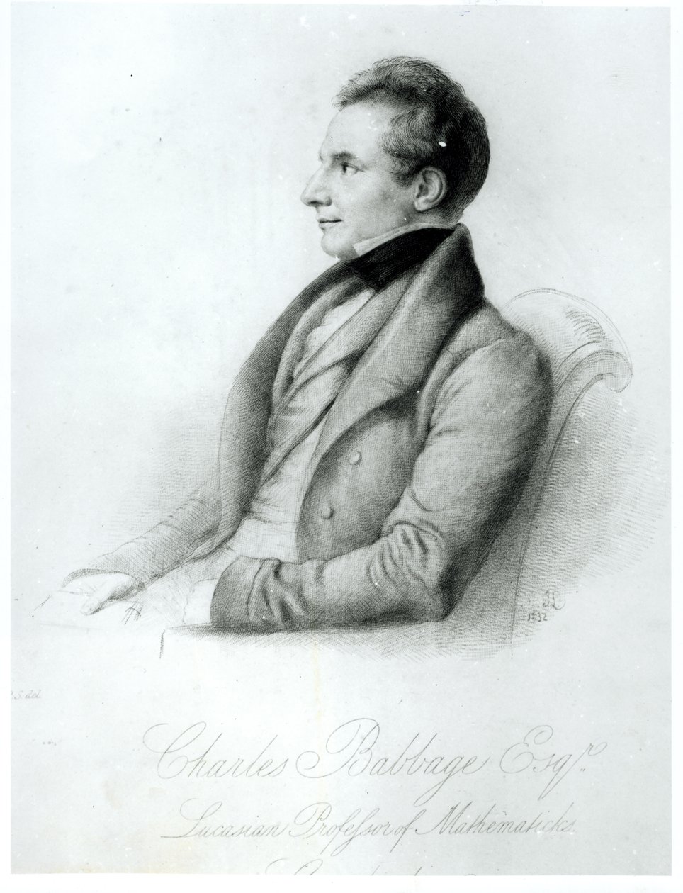 Muotokuva Charles Babbagesta (1792-1871) 1832 tekijältä English School