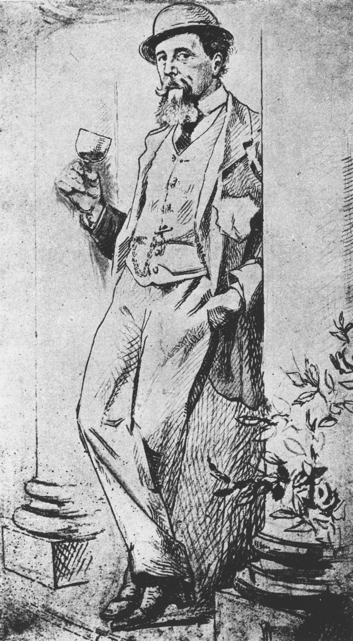 Charles Dickensin muotokuva (1812-70), Cedric Charles Dickensin kirjoittamasta Drinking with Dickensistä tekijältä English School