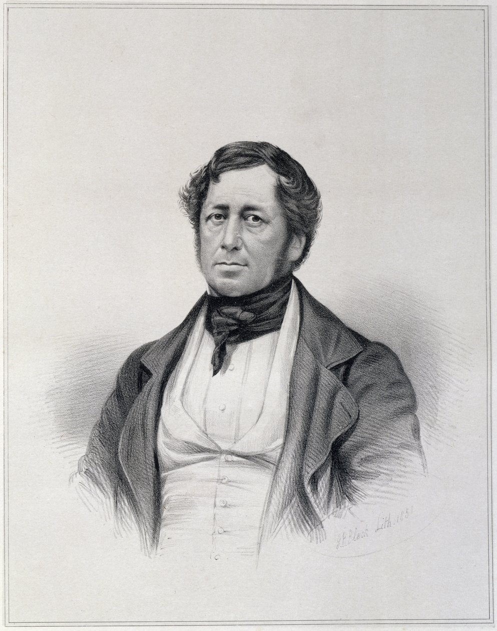 Muotokuva Charles Joseph Hullmandelista (1789-1850), kaiverrettu G.B. Bleck, 1851 tekijältä English School