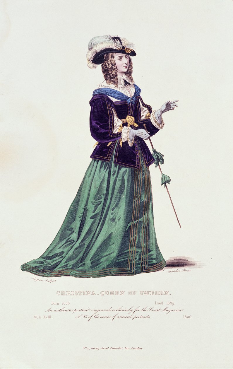 Ruotsin kuningattaren Kristiina (1626-1689) muotokuva tekijältä English School