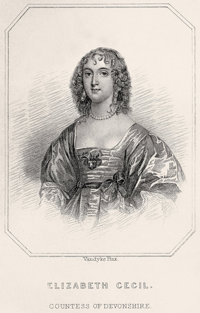 Muotokuva Elizabeth Cecilistä, Devonshiren kreivitärestä, 1835 tekijältä English School