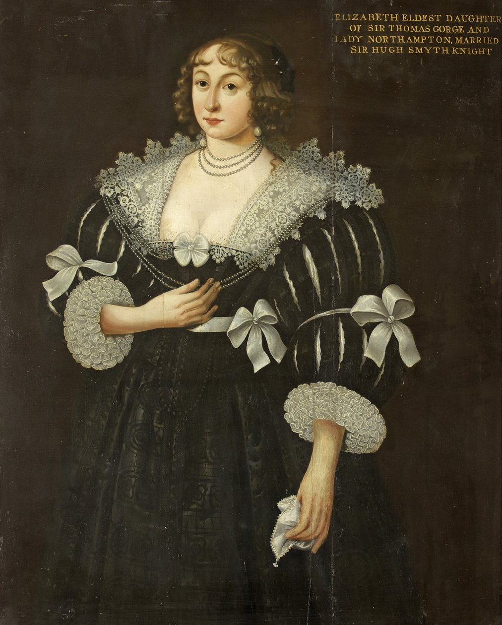 Muotokuva Elizabeth Gorgesista (öljy paneelissa) tekijältä English School