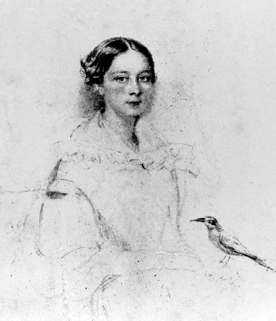 Muotokuva Emily Shoresta (1819-1839), 1800-luku (piirustus) tekijältä English School