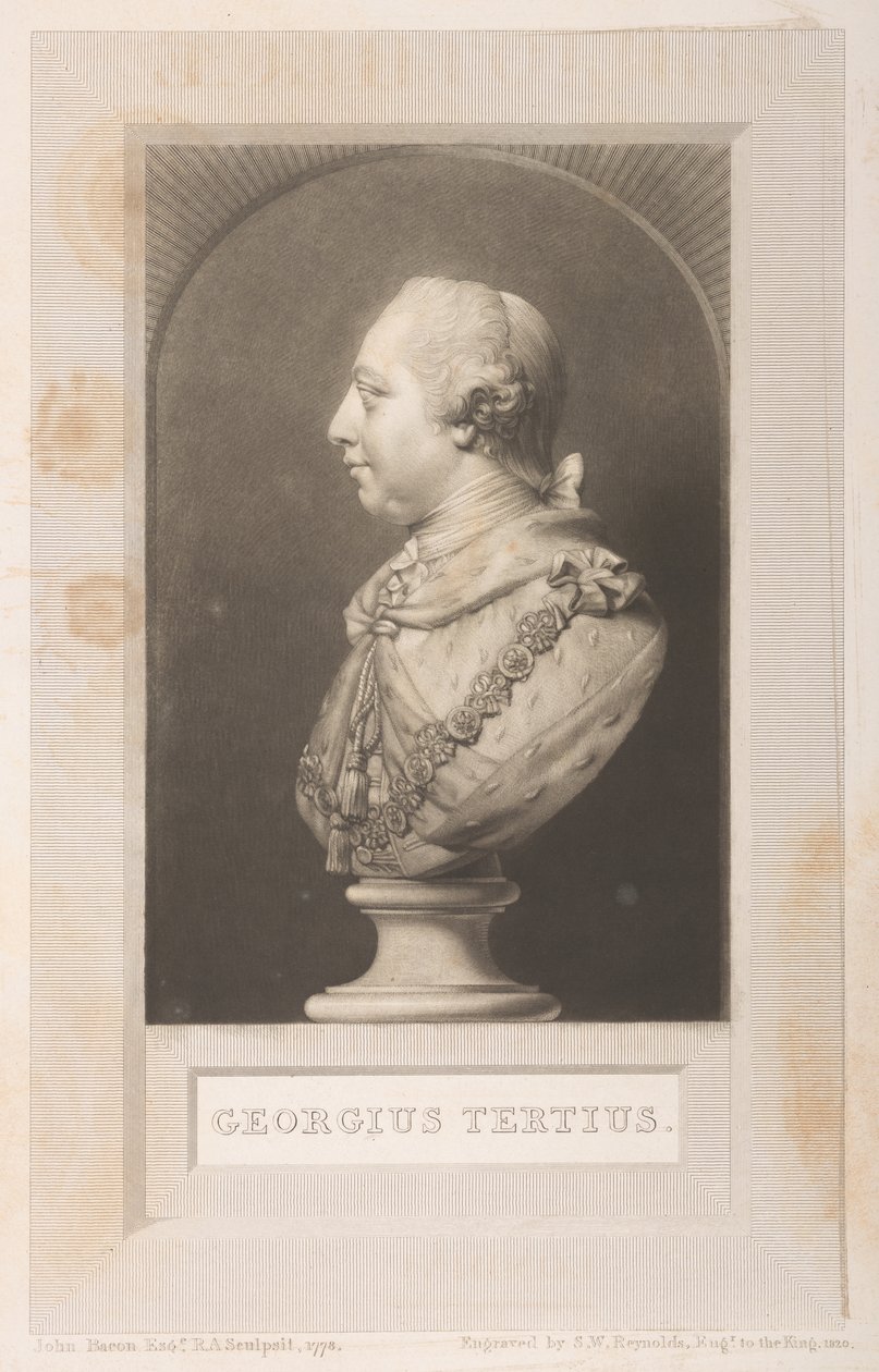 George III:n muotokuva rintakuvasta, Frederick Augusta Barnard, Kuninkaallisen kirjaston katalogi, osa I, etupuoli tekijältä English School
