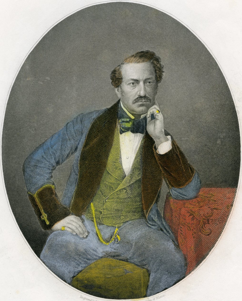 Gustavus Vaughan Brooken muotokuva, noin 1860 (litografia). tekijältä English School