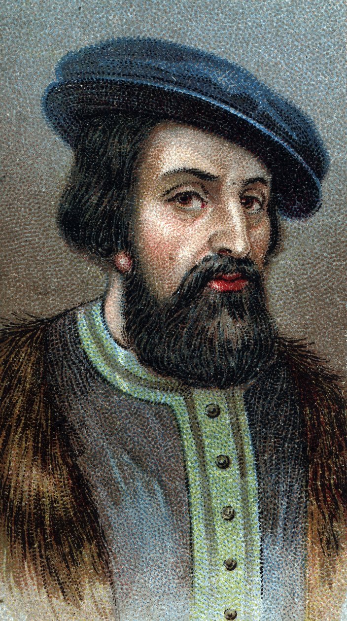 Muotokuva HERNANDO (Hernan) CORTES (Cortez) (1485-1547) Englantilainen valloittaja - Sarjasta "" Miesten johtajat"" - Kromolitografia - Englantilainen koulu, 1900-luku - tekijältä English School