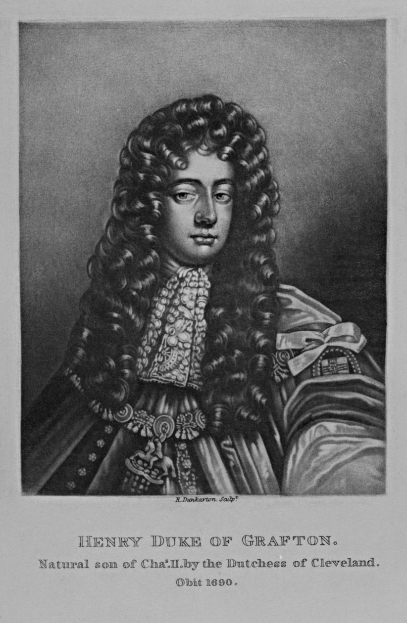 Muotokuva Henry Duke of Graftonista, Richard Earlomin ja Charles Turnerin kirjasta Characters Illustrious in British History, 1815 tekijältä English School