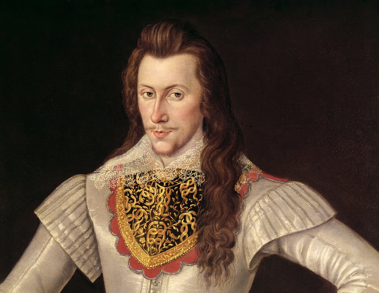 Henry Wriothesleyn (1573-1624) muotokuva, Southamptonin kolmas jaarli n. 1600 (yksityiskohta) tekijältä English School