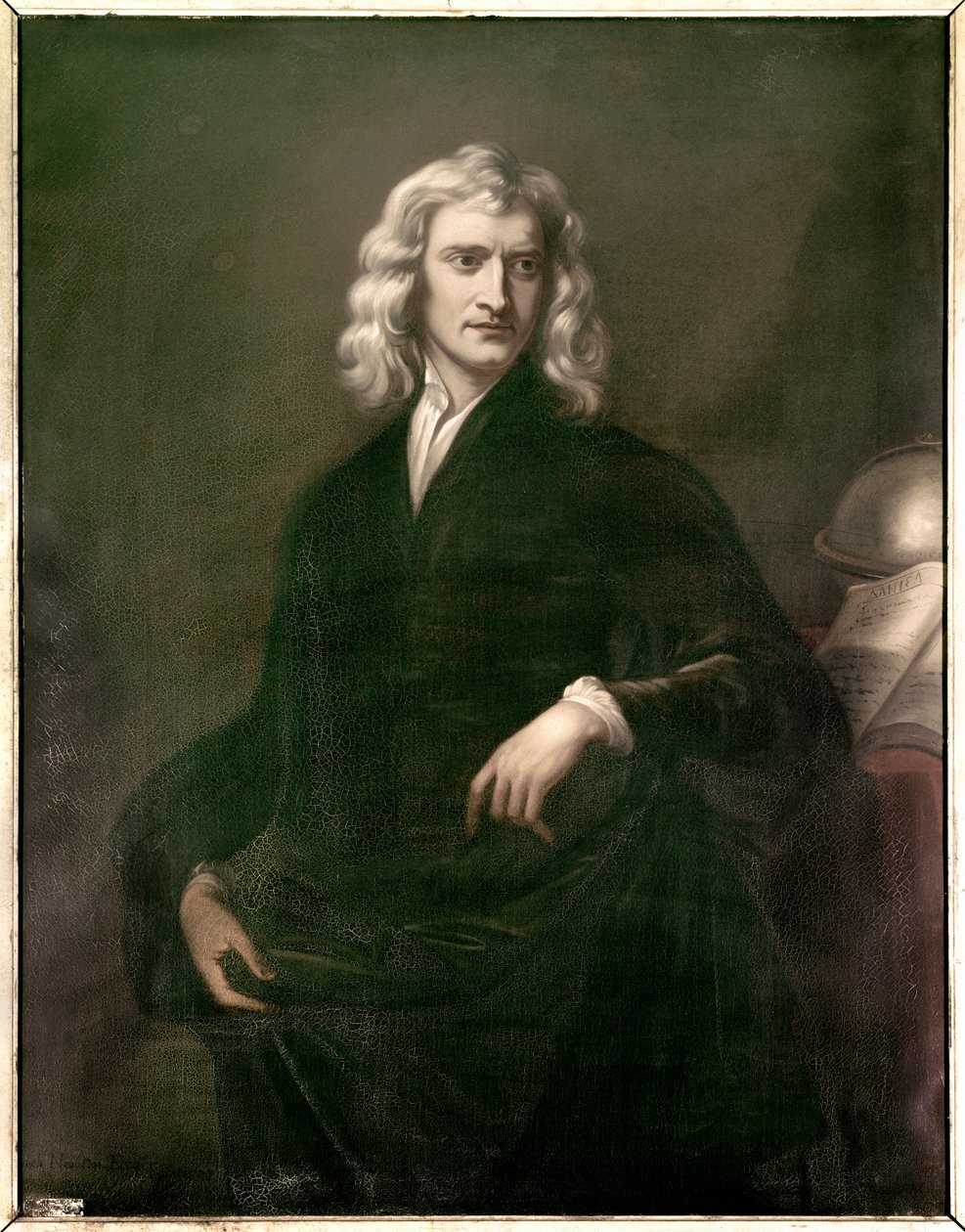 Muotokuva Isaac Newtonista (1642 - 1727), filosofista ja matemaatikkosta. Anonyymi englantilainen maalaus tekijältä English School