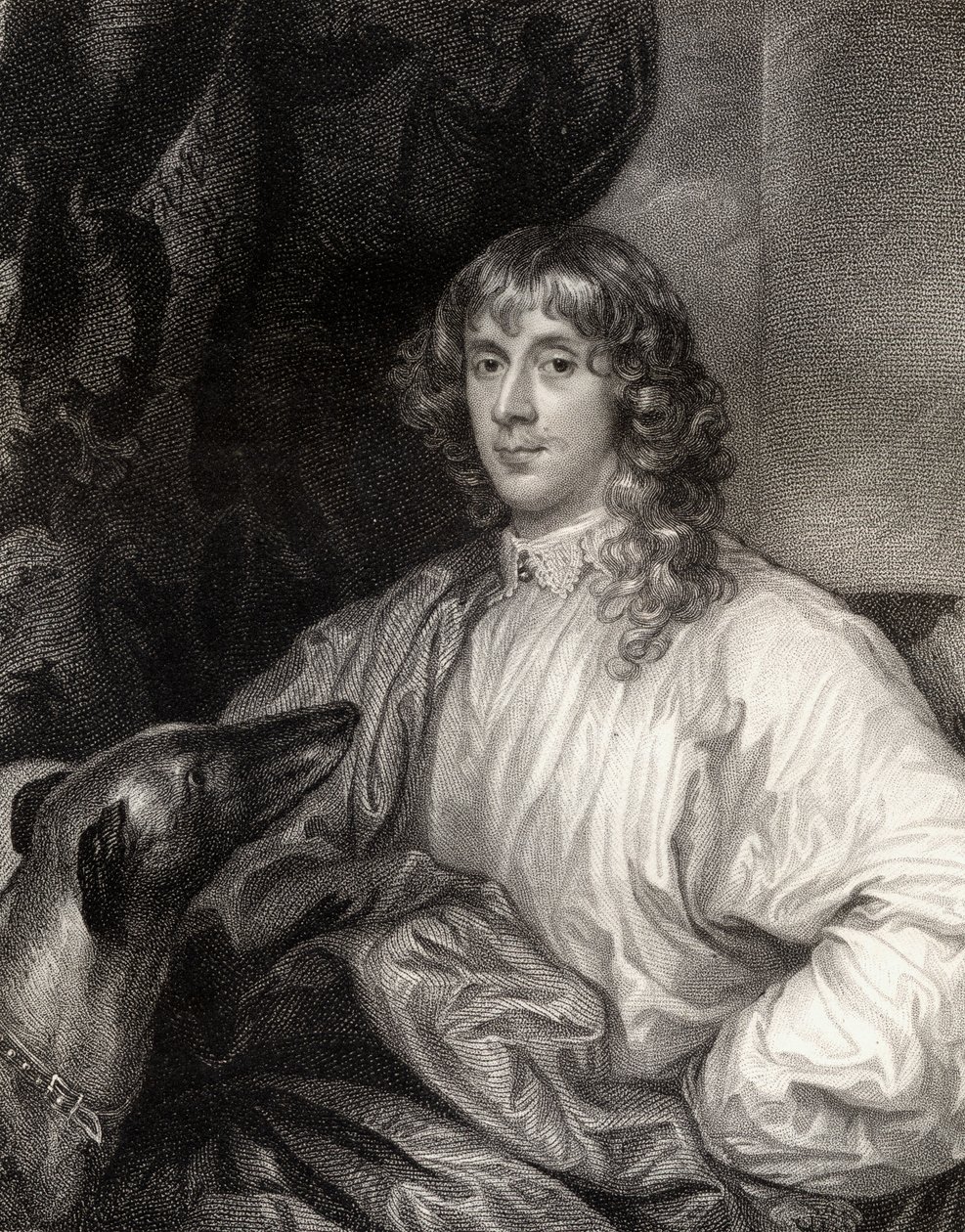 Muotokuva James Stuartista (1612-55) Richmondin 1. herttuasta, Lodges British Portraitsista, 1823 tekijältä English School