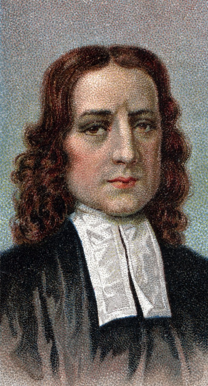 John Wesleyn muotokuva 1703-1791 - Sarjasta "" Miesten johtajat"" - Kromolitografia - Englantilainen koulu, 1900-luku - tekijältä English School