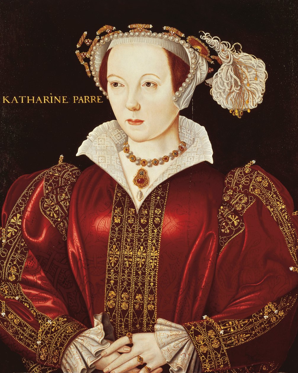 Katherine Parrin muotokuva, n. 1545 (öljy paneelille) tekijältä English School