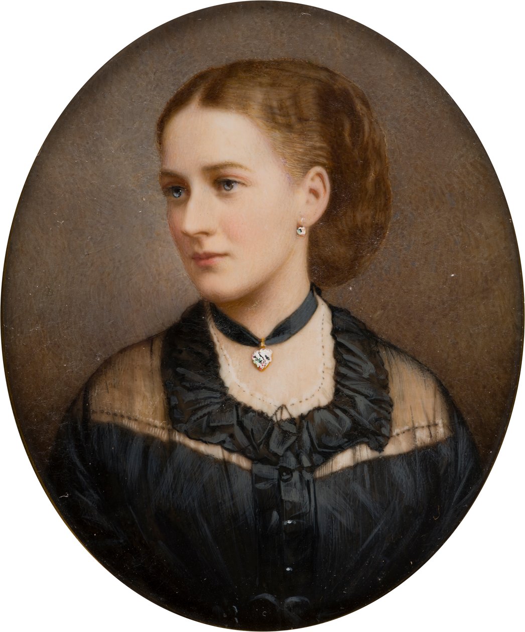 Lady Ida Lumleyn muotokuva, varakreivitär Newport 1870, sen jälkeen Bradfordin kreivitär (1848-1936), n. 1868-1936 (käsin sävytetty valokuva) tekijältä English School