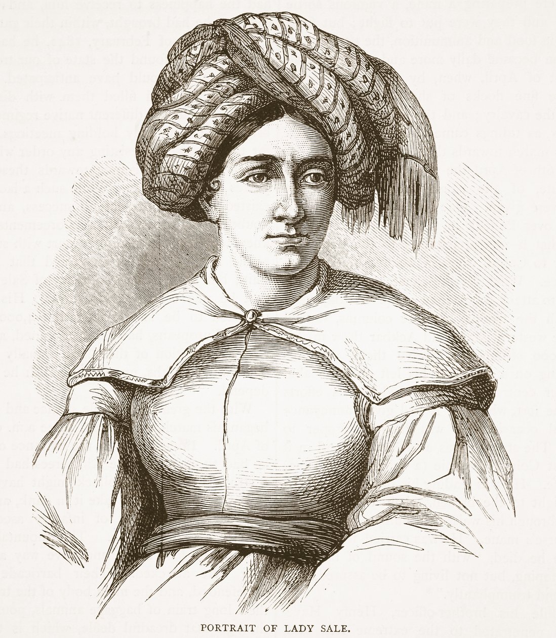 Lady Salen muotokuva, kuvitus Cassells Illustrated History of Englandista tekijältä English School