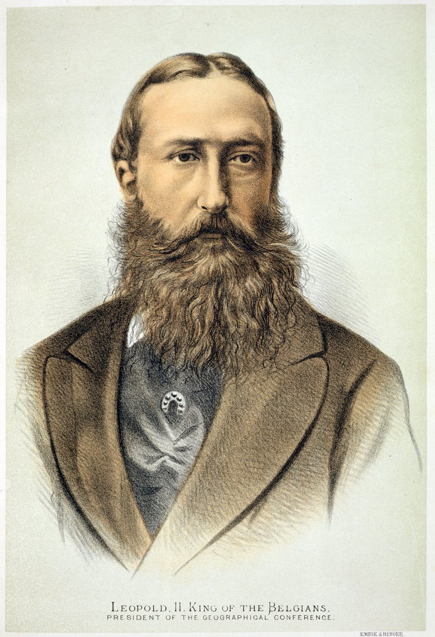 Belgian kuninkaan (1865-1909) Leopold II:n (1835-1909) muotokuva tekijältä English School