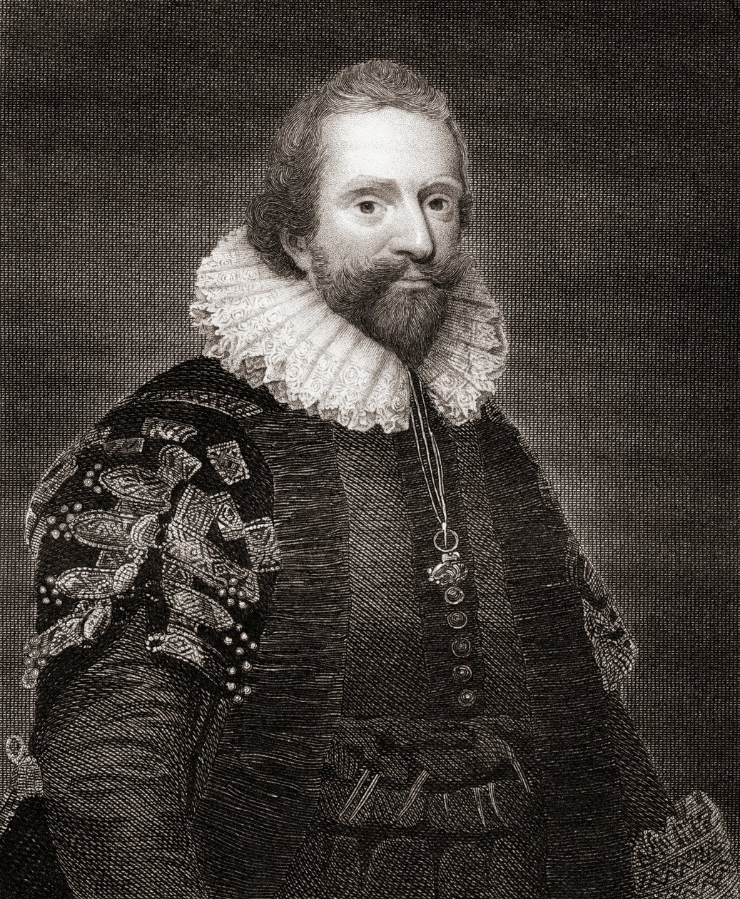 Lionel Cranfieldin muotokuva Lodges British Portraitsista, 1823 tekijältä English School