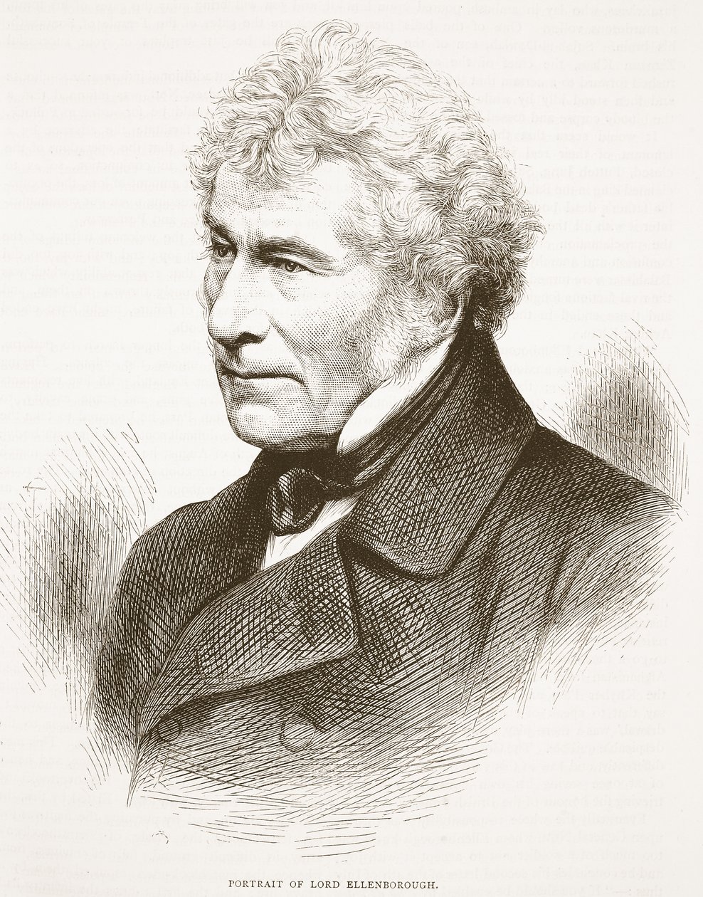 Lord Ellenboroughin muotokuva, kuvitus Cassells Illustrated History of Englandista tekijältä English School