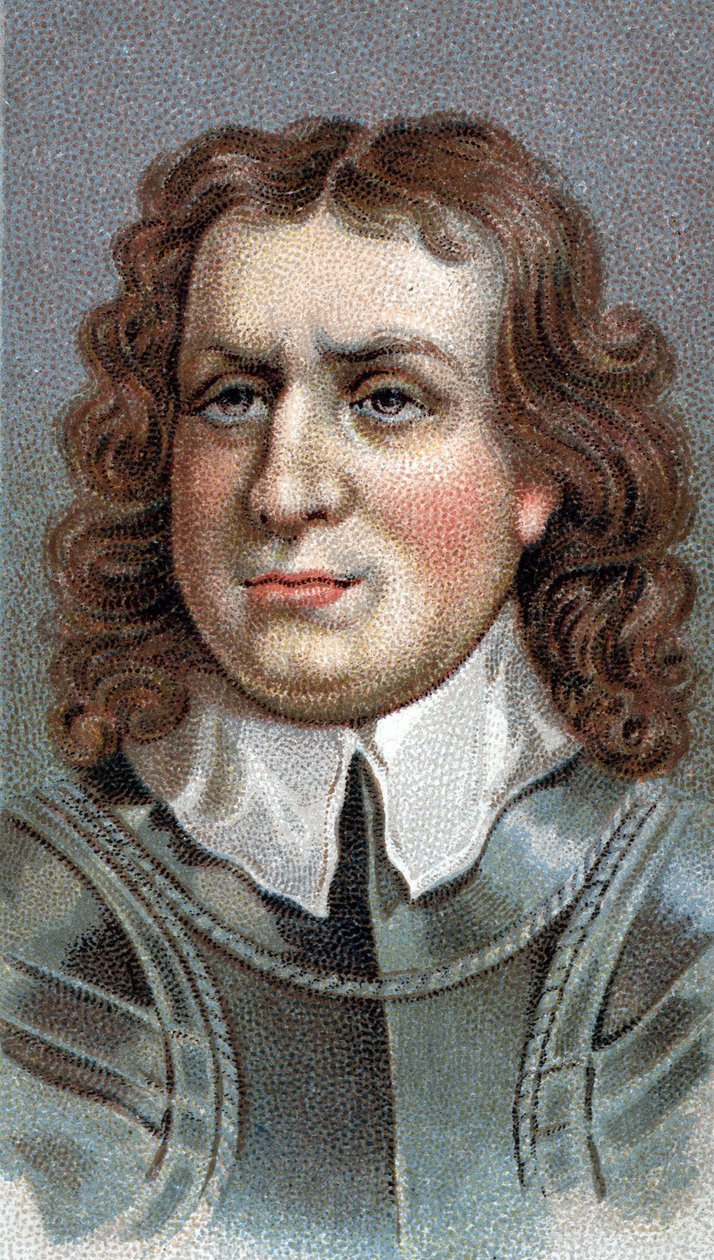 Oliver Cromwellin (1599-1658) muotokuva. Englannin sotilas ja poliitikko - Olivier (Oliver) Cromwell (1599-1658) - Sarjasta "" Miesten johtajat"" - Kromolitografia - Englantilainen koulu, 1900-luku - tekijältä English School